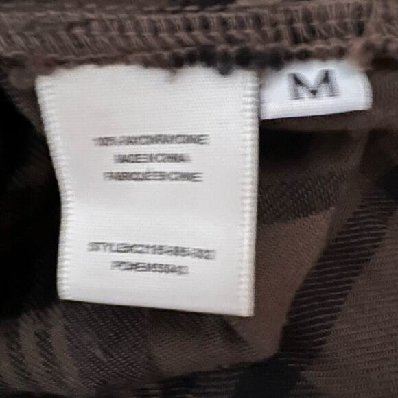 Cloth and Stone Plaid Blouse Raw Hem Size Medium - Picture 7 of 7